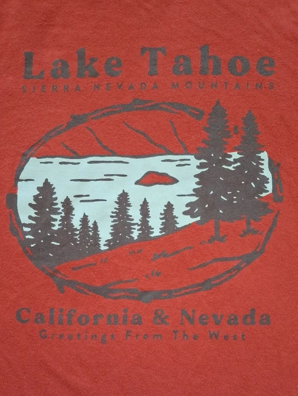 Old Navy Orange Lake Tahoe Long-Sleeve Graphic Tee/M(8)